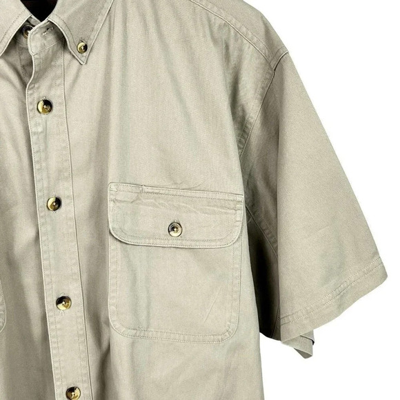 CE Schmidt Workwear Button Shirt Mens Sz XL Short Sleeve Button Down Casual Tan - Picture 4 of 8